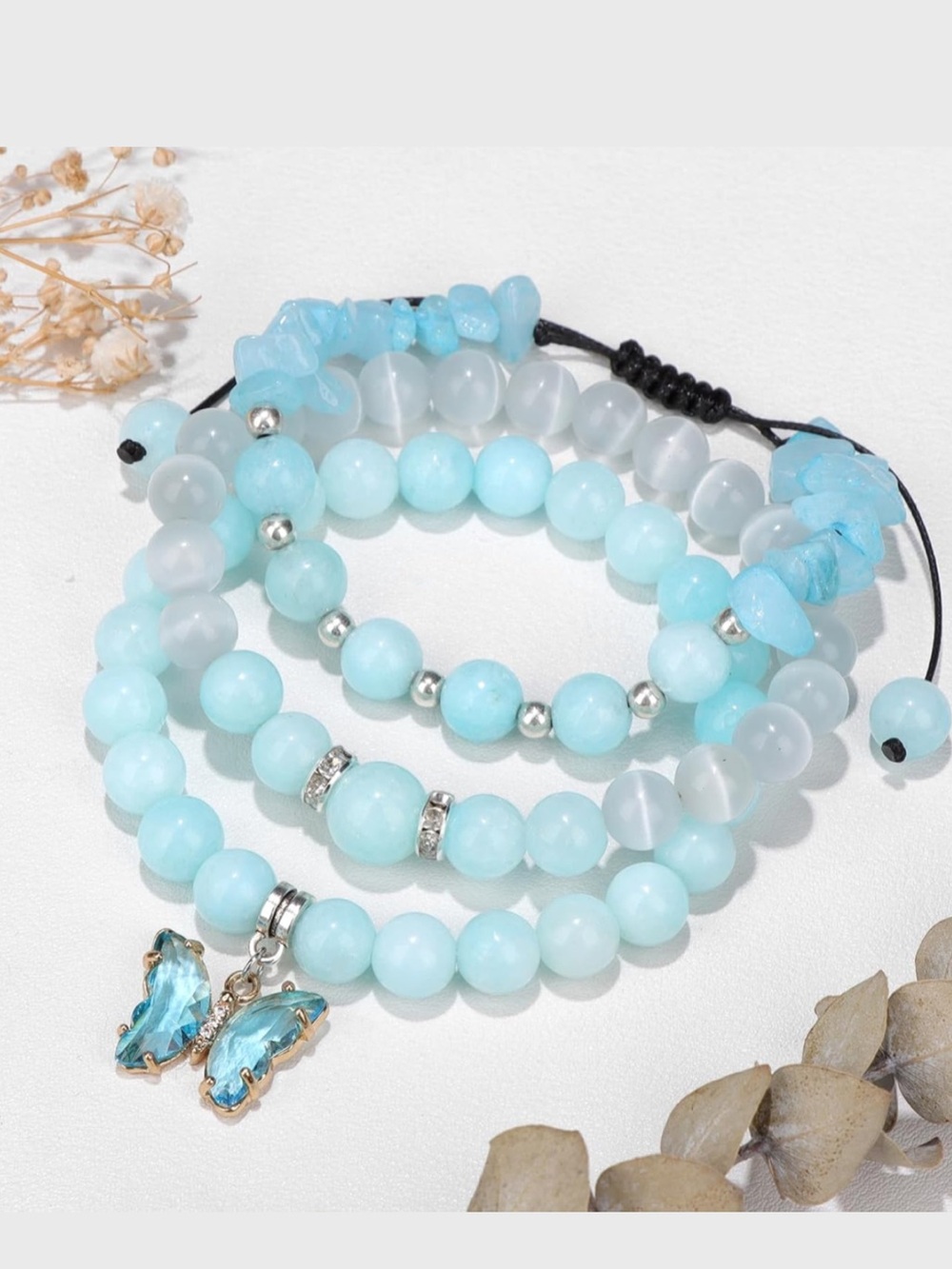 🆕New Amazonite Healing Crystal Bracelet Set